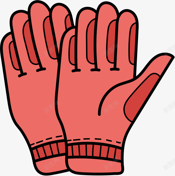 矢量红色打扫手提工具png免抠素材_新图网 https://ixintu.com 家庭用品 清洁 红色手套 矢量图案 卡通 手绘