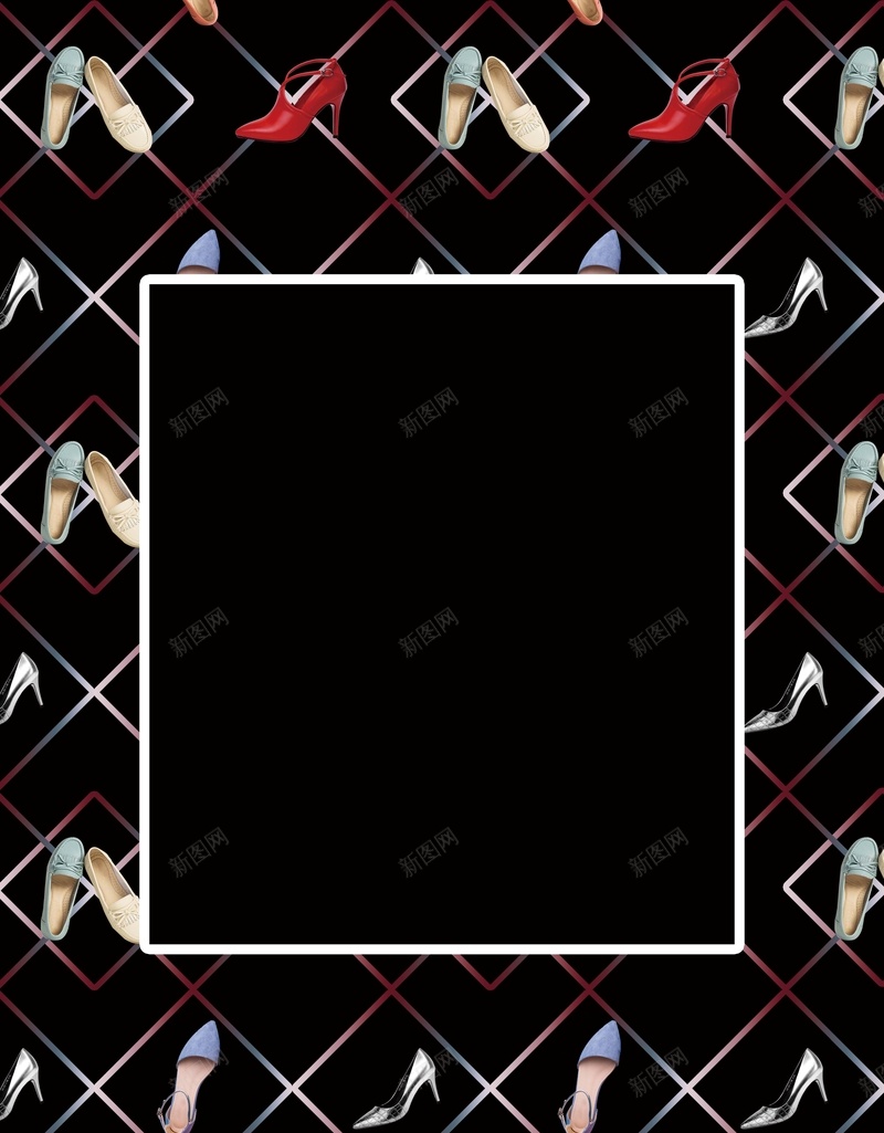 女鞋海报背景素材jpg设计背景_新图网 https://ixintu.com 时尚女鞋海报 女鞋海报 黑色背景 潮流 鞋子 上新 新款 清仓