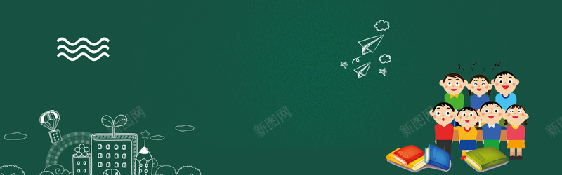 简约绿色卡通春季开学季电商bannerpsd设计背景_新图网 https://ixintu.com 电商banner 春季开学季 卡通 清新 简约 黑板 青春 新学期 开学 开学季