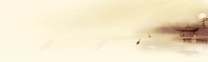 唯美淡雅中国风壁纸jpg设计背景_新图网 https://ixintu.com 小亭 水墨画 山水 中国风 海报banner