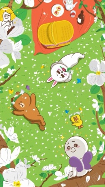 卡通可爱熊兔子H5背景背景