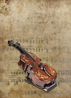 谱曲复古文艺小提琴乐谱背景素材高清图片