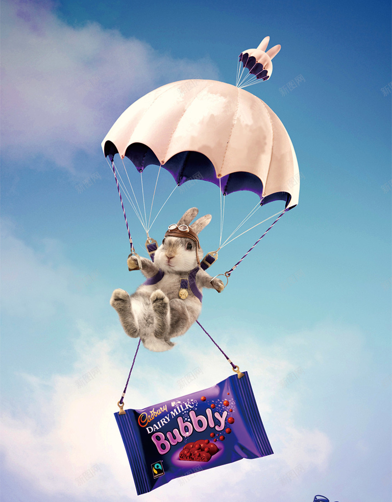 跳伞背景psd设计背景_新图网 https://ixintu.com 跳伞 小白兔 动物 兔子 卡通 童趣 手绘