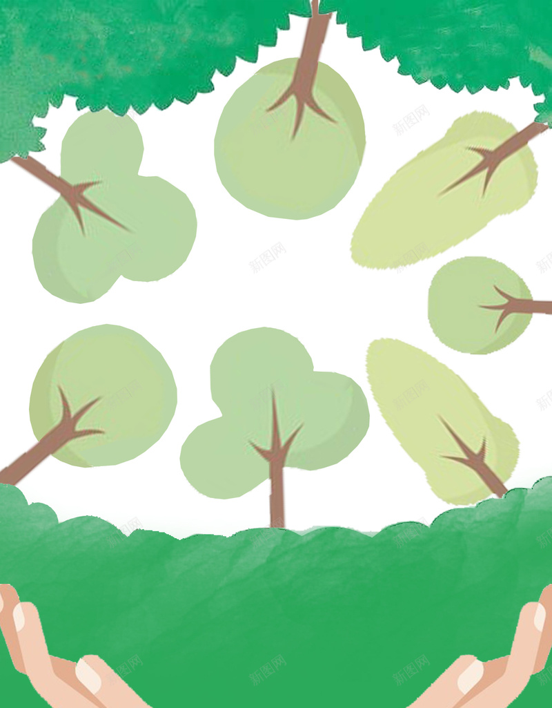 守护绿色地球背景素材psd设计背景_新图网 https://ixintu.com 绿色 守护 地球 海报 背景 卡通 植树节 素材 大树