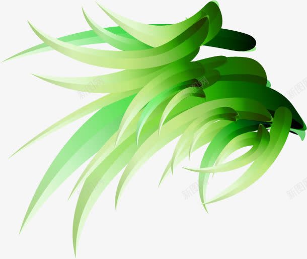 手绘创意绿色的植物效果水草png免抠素材_新图网 https://ixintu.com 创意 绿色 植物 效果 水草