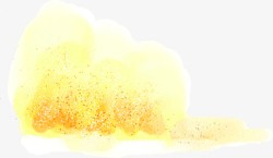创意手绘水彩黄色的效果云朵素材