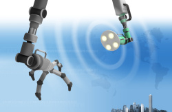 科技自动化科技领先机器海报背景素材高清图片