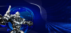 机器人挂画创意机器人人工智能科技海报背景高清图片