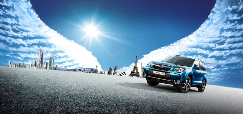 城市suv海报bannerpsd设计背景_新图网 https://ixintu.com 城市 蓝色 阳光 车 suv 海报 背景 城市海报