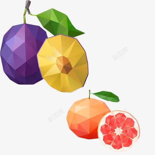 几何水果装饰素材png免抠素材_新图网 https://ixintu.com 水果 梨子 橙子 几何图形 效果图 装饰