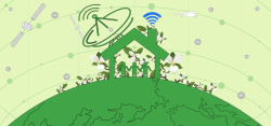 绿色卫星绿色地球科技背景高清图片