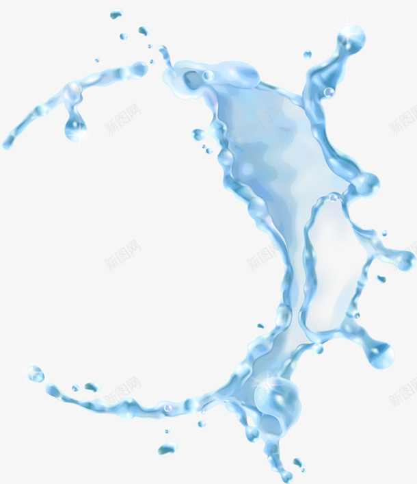 蓝色清新水流效果元素ai免抠素材_新图网 https://ixintu.com 蓝色 清新 水流 效果元素 免抠PNG