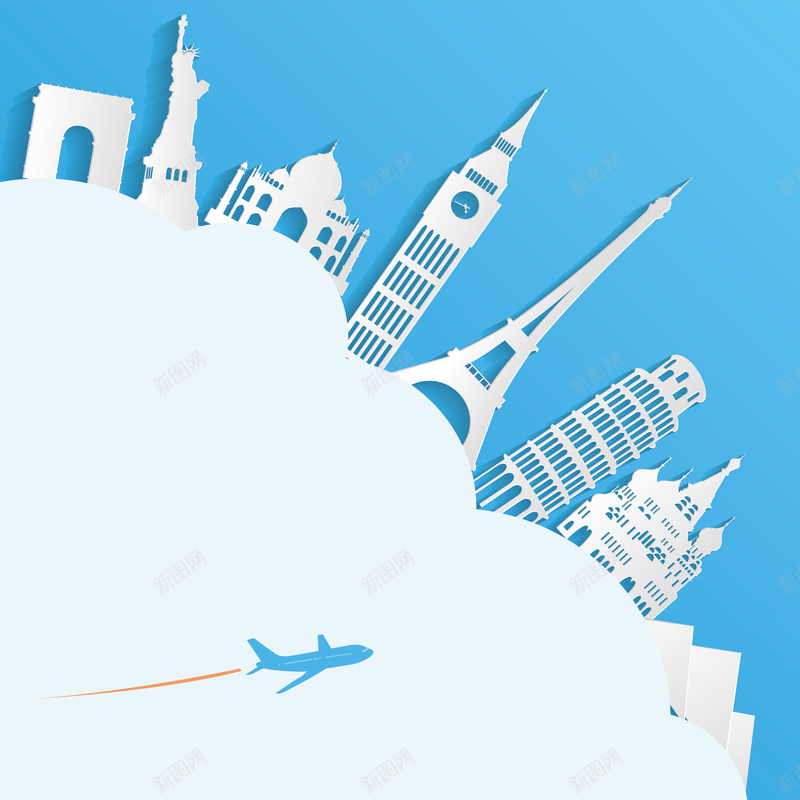 欧洲旅游景点建筑背景素材jpg设计背景_新图网 https://ixintu.com 建筑 旅游 旅行 景点 欧洲 飞机 蓝色 海报 背景 素材