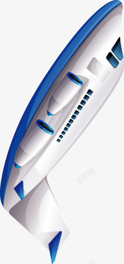 蓝色飞机装饰设计矢量素材