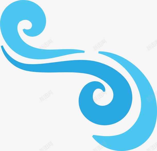 蓝色波浪曲线png免抠素材_新图网 https://ixintu.com 海浪曲线 海浪线 波浪线 波浪曲线 蓝色线条 蓝色图标 标识logo设计 海浪logo