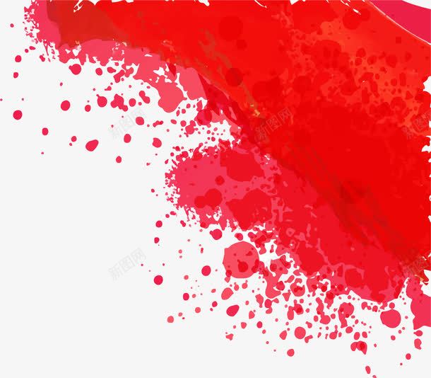 红色水彩泼洒效果png免抠素材_新图网 https://ixintu.com 矢量素材 泼洒 红色 墨迹 水彩效果