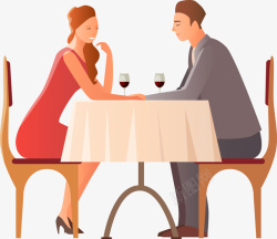 手绘碗筷吃饭图案情侣餐厅吃饭插画高清图片