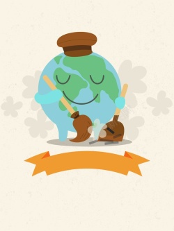 国际清洁地球日清新简约世界清洁地球日公益宣传高清图片