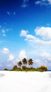 风景蓝天白云海岛H5背景素材背景