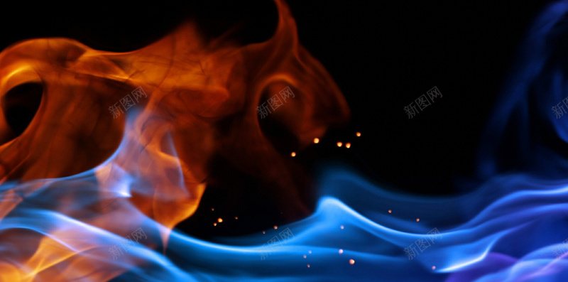 蓝红色火焰H5背景素材jpg设计背景_新图网 https://ixintu.com 黑色背景 火焰 红色 蓝色 H5背景素材