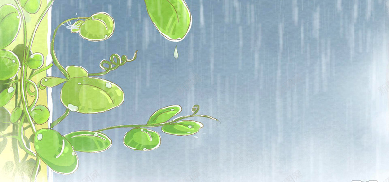 卡通手绘植物背景背景
