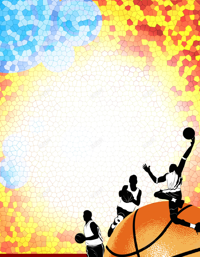 运动篮球海报打蓝球psd设计背景_新图网 https://ixintu.com 篮球海报 打蓝球 运动 篮球 方块底纹 白色 扁平 渐变 几何