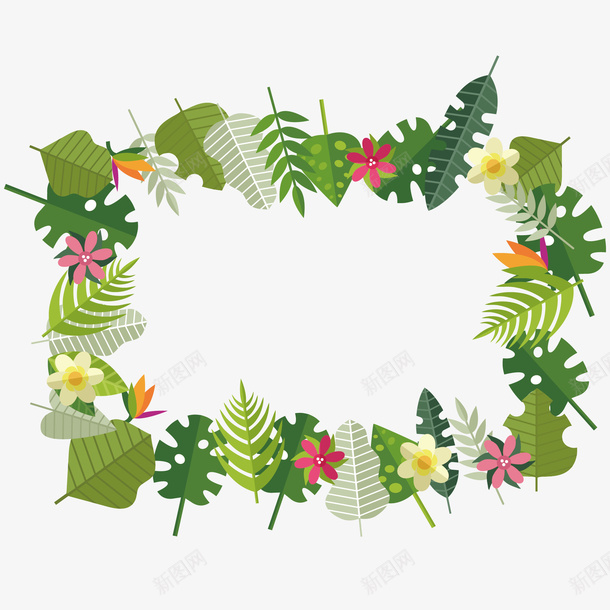 植物矢量边框纹理ai免抠素材_新图网 https://ixintu.com 植物 热带植物 热带 边框 矢量 装饰图案 卡通