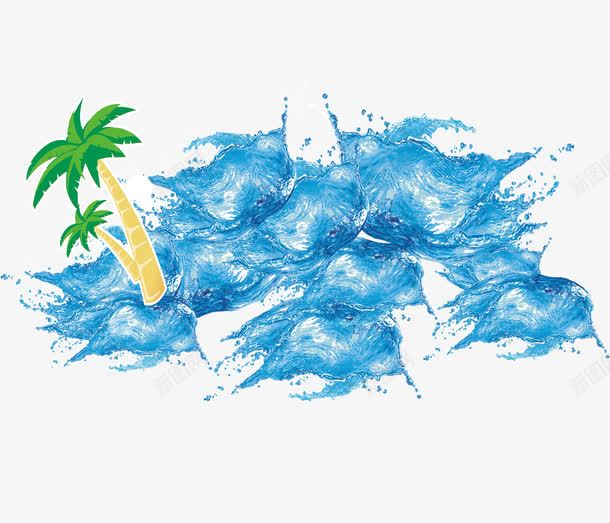 摄影手绘海边沙滩椰子树水效果png免抠素材_新图网 https://ixintu.com 摄影 海边 沙滩 椰子树 效果