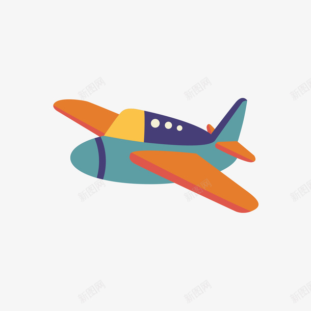 玩具飞机ai免抠素材_新图网 https://ixintu.com 玩具 飞机 橙色 矢量 矢量玩具 矢量飞机