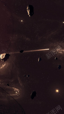陨石星空流星宇宙科幻H5背景图背景