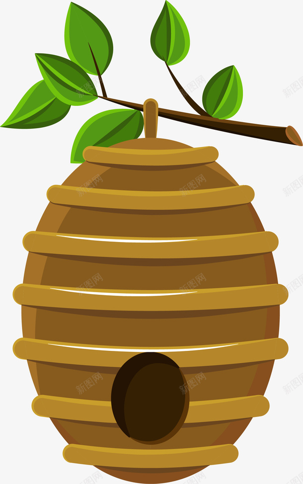 卡通蜂蜜蜂巢蜂窝png免抠素材_新图网 https://ixintu.com 蜂蜜蜂巢 蜂窝 植物 树枝 卡通 手绘 矢量图案