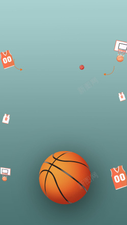 篮球社招生蓝色插画风学校篮球社招新篮球H5高清图片