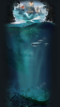 海洋水底水底世界海洋蓝色H5背景素材高清图片