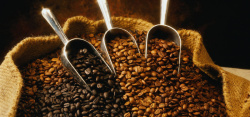 复古布袋咖啡豆背景高清图片