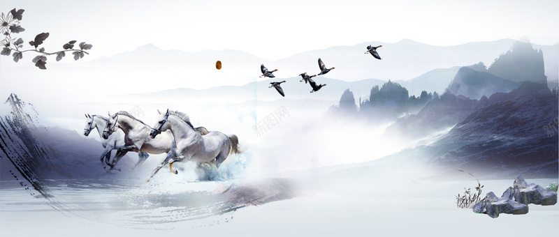 中国风水墨画背景背景