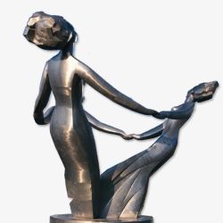 女人雕塑人形金属雕塑高清图片