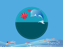 卡通生态环境海豚计划海报背景素材高清图片