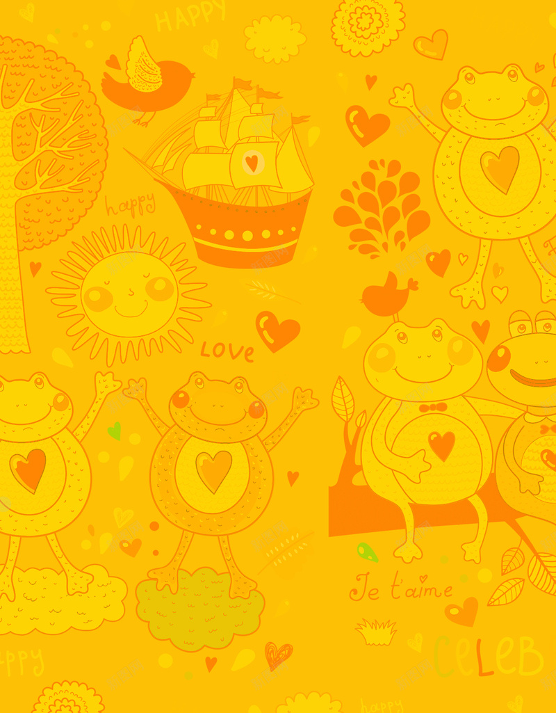 黄色动物童趣h5素材背景psd设计背景_新图网 https://ixintu.com 黄色 动物 童趣 卡通 儿童 h5素材背景 外出 郊游