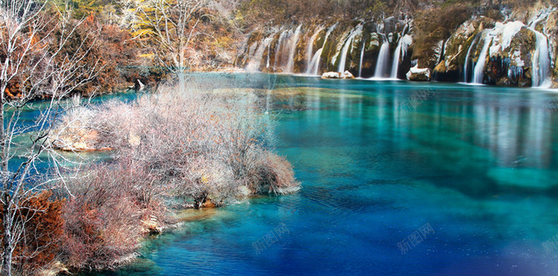 九寨沟旅游海报背景素材psd设计背景_新图网 https://ixintu.com 九寨沟 旅游 背景 蓝天 海报