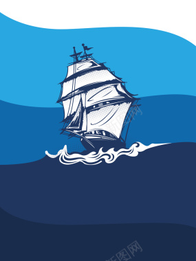 蓝色航海节背景素材背景