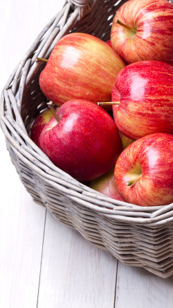 健康清新红苹果H5背景高清图片
