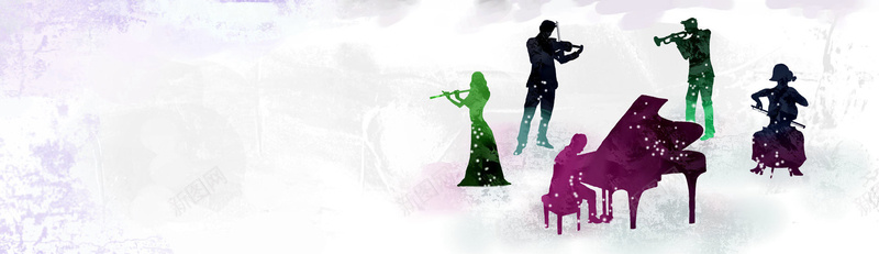 酷炫激情音乐bannerjpg设计背景_新图网 https://ixintu.com 人物 紫色 绿色 钢琴 音乐 海报banner