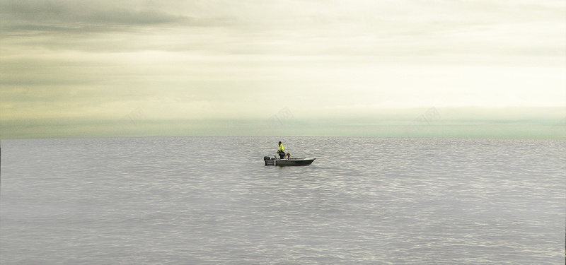 孤单的渔船jpg设计背景_新图网 https://ixintu.com 大海 渔船 钓鱼 天空 海报banner 摄影 风景
