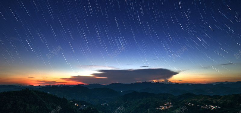 夜晚星空背景图jpg设计背景_新图网 https://ixintu.com 海报banner 夜晚 星空 星轨 远山 星云 星海 星际