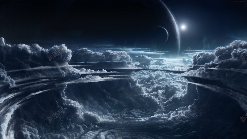 科幻宇宙广告背景jpg设计背景_新图网 https://ixintu.com 商务 大气 未来 科幻 科技 云层 星球 海报 背景