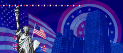 美国服装美国女神像扁平淘宝海报背景高清图片