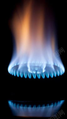 蓝色燃气灶火焰H5背景素材背景