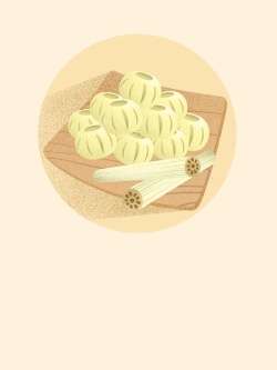 粘糖黄色小年粘瓜糖手绘美食背景高清图片