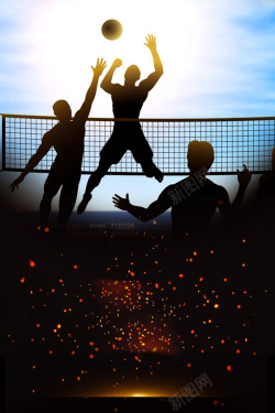 男排排球比赛海报背景素材高清图片