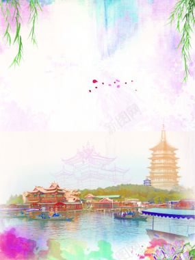 杭州西湖旅游海报背景背景